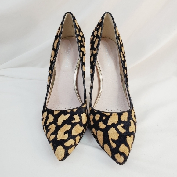 Kenneth Cole Pump, Real Calf Fur, Natural & Black Color Giraffe Print, Size 8 - Picture 3 of 10
